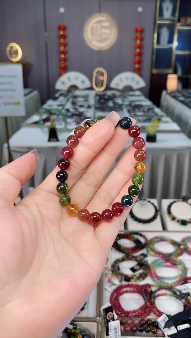 未镶嵌老矿碧玺单圈手串8mm+碧玺hon多样性发货一条