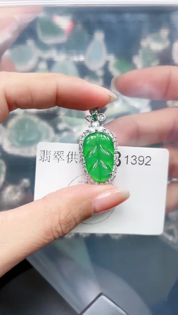 【闪购商品】翡翠颈饰未镶嵌赠皮绳1392