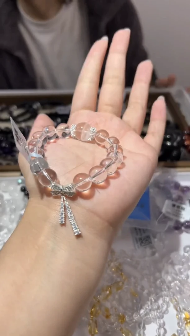 【闪购商品】水晶手链未镶嵌11mm白水晶diy聚宝盆幽灵