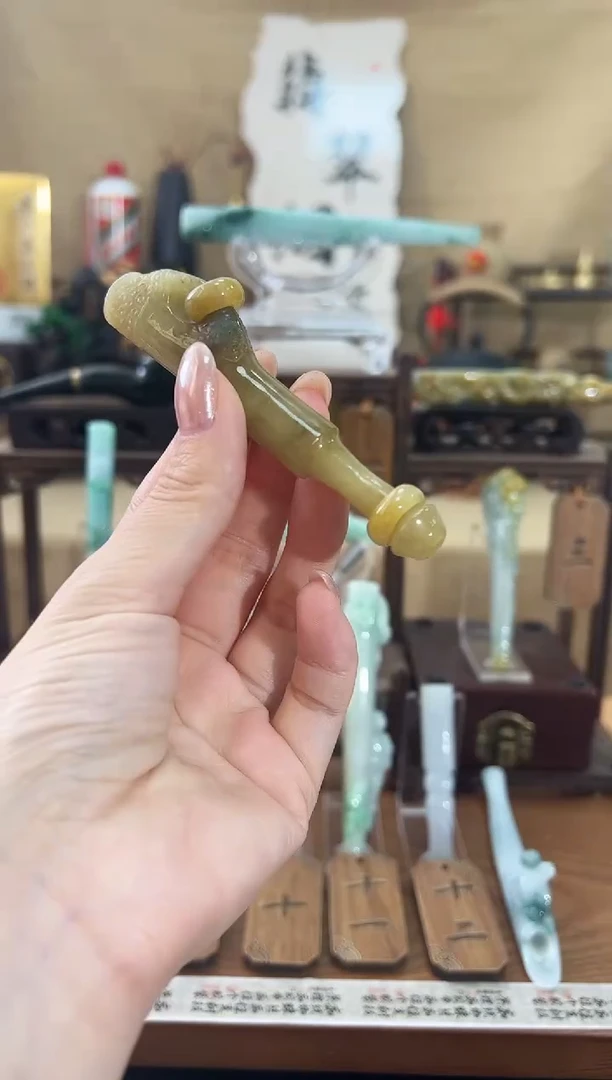 天然缅甸A货翡翠三用过滤烟嘴