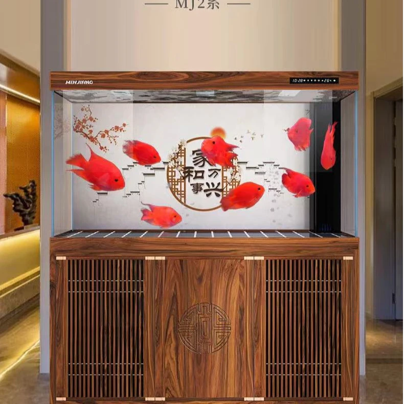 闽江大型鱼缸超白玻璃水族箱专业级底过滤生态免换水家用客厅鱼缸