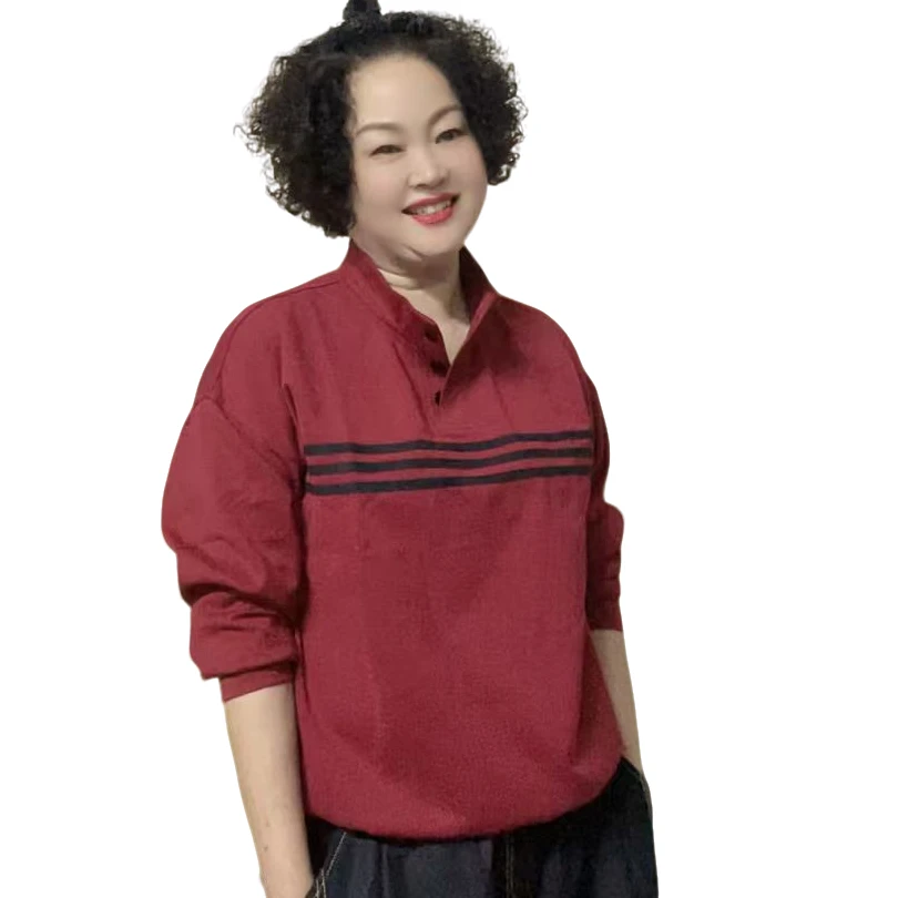 25107休闲立领潮流卫衣秋季百搭套头款-622女式长袖洋气大码春秋