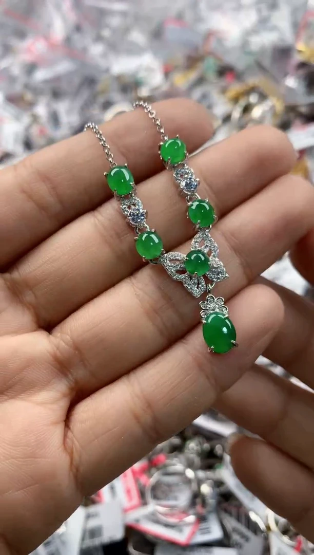 银S925镶嵌戒指翡翠999----1