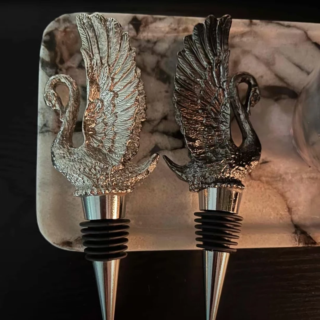 轻奢天鹅酒塞创意欧式葡萄酒瓶酒塞动物家用金属酒塞小众