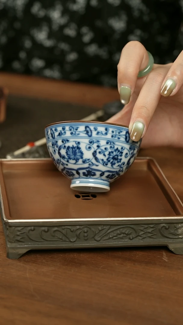 青花缠枝莲单杯.