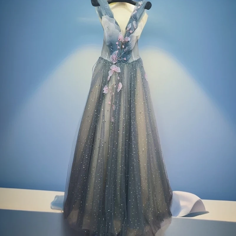 藏青色设计感礼服 NO退NO换NO包邮 慎拍