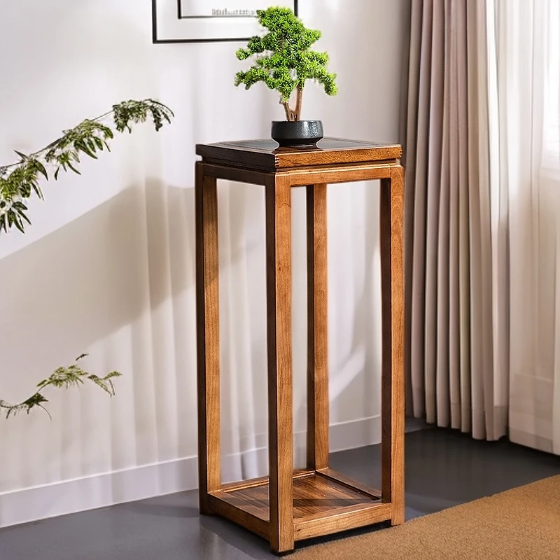 【14斤榫卯实木承重】花架玄关摆件架置物盆景架茶室禅意阳台花几