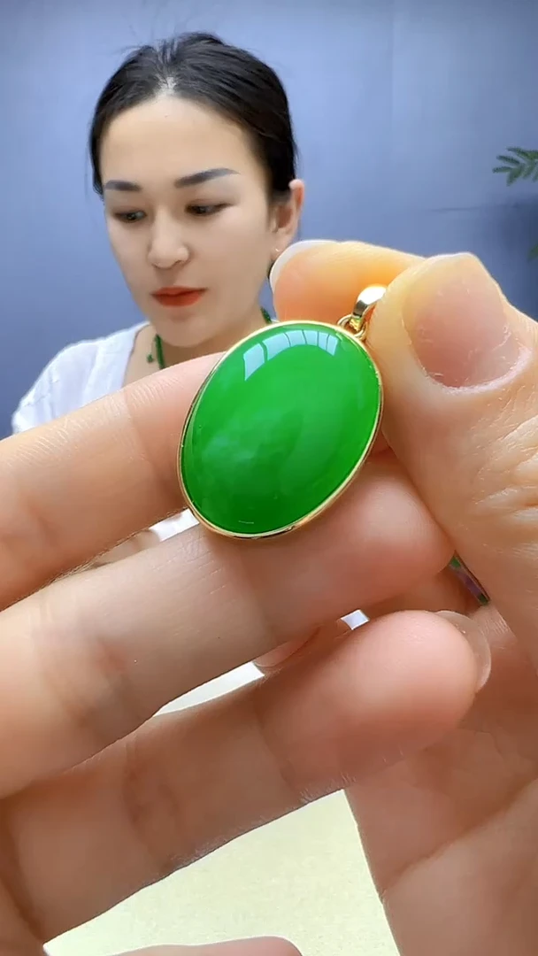 翡翠14K金镶嵌颈饰丹丹diy颈饰