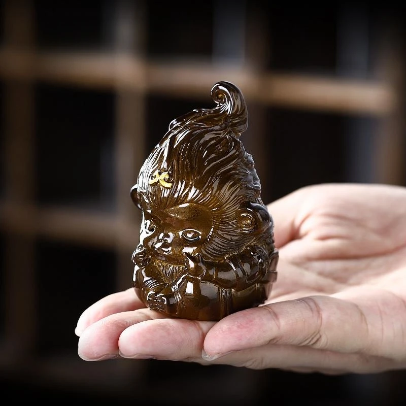 茶宠可养变色中式齐天大圣悟空茶宠摆件茶盘装饰品趣玩茶道配件猴
