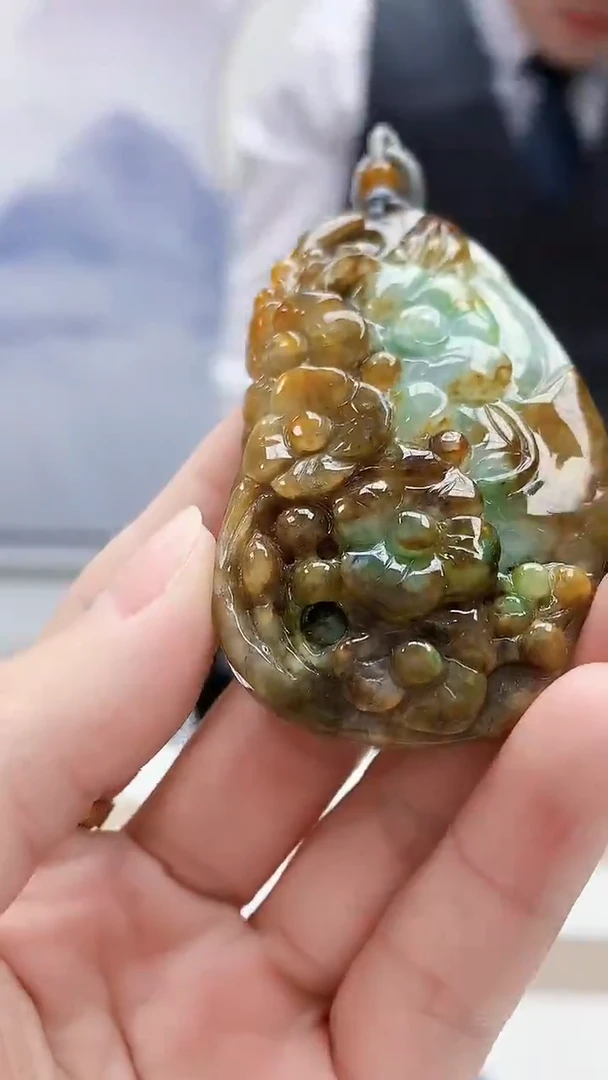 未镶嵌定制翡翠5167lr-毛货挂件96