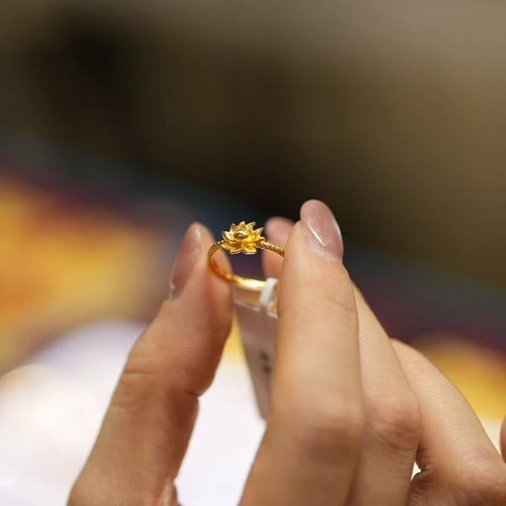 【巧玲专属】足金999莲花戒指 经典时尚百搭 活口 2.17