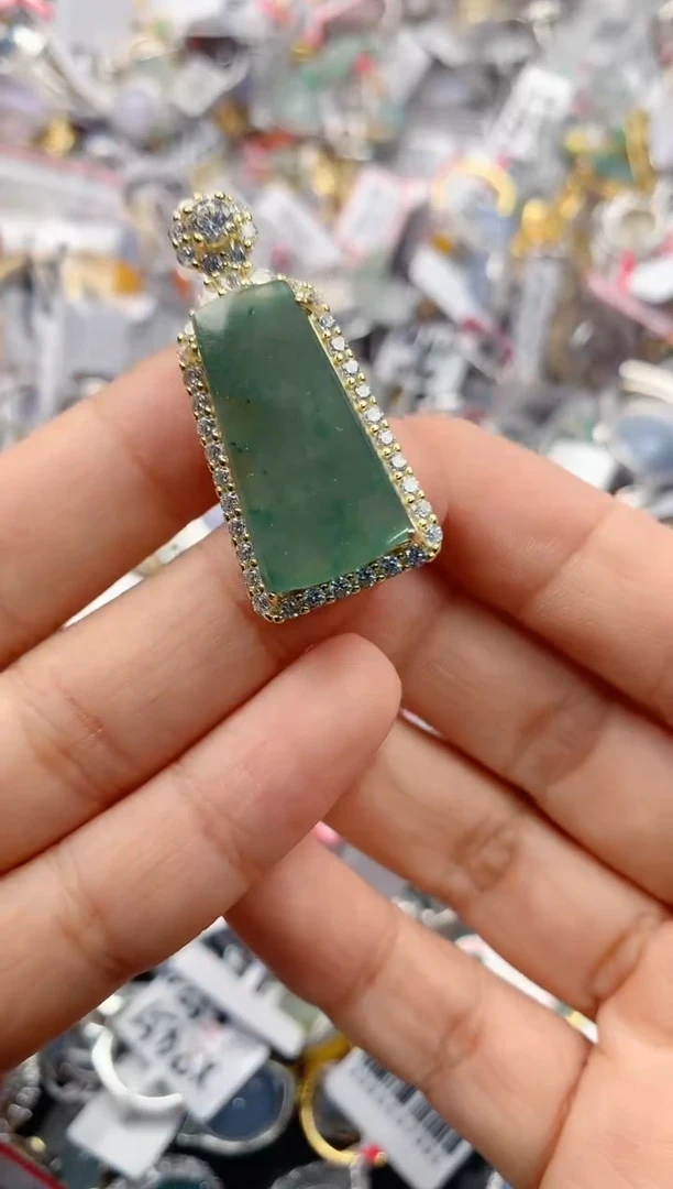 银S925镶嵌戒指翡翠111                    4