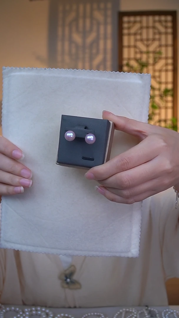 未镶嵌淡水珍珠耳钉耳钉10-11FE098浅紫