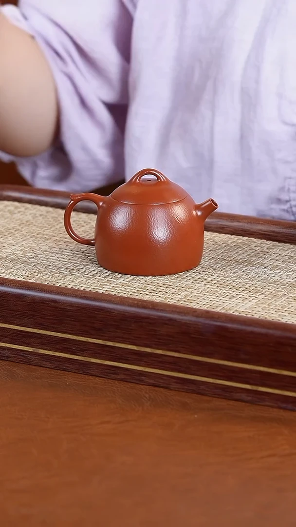 茶壶紫砂朱泥小秦权壶100cc