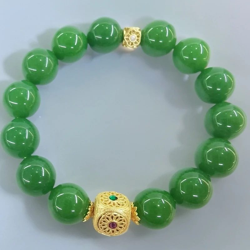 （库存处理）-高定珠宝国风绿秦籽手串设计款S1073