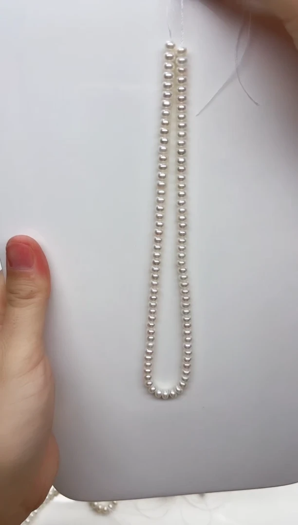 未镶嵌淡水珍珠半成品不上扣白色馒头珠5-6mm