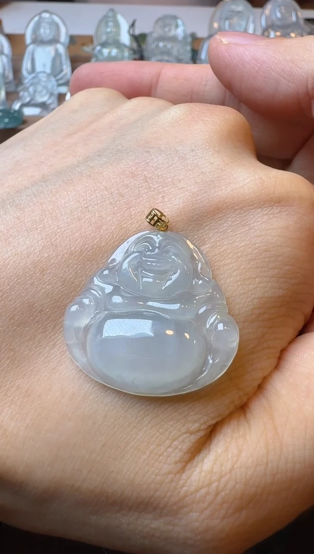 【闪购商品】翡翠裸石18K金镶嵌佛