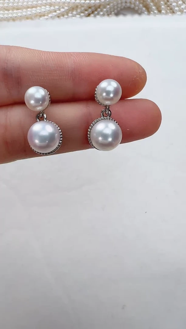 【闪购商品】淡水珍珠耳饰合金双珠