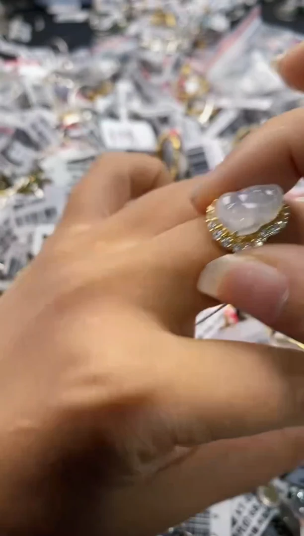 银S925镶嵌戒指翡翠8888-----8