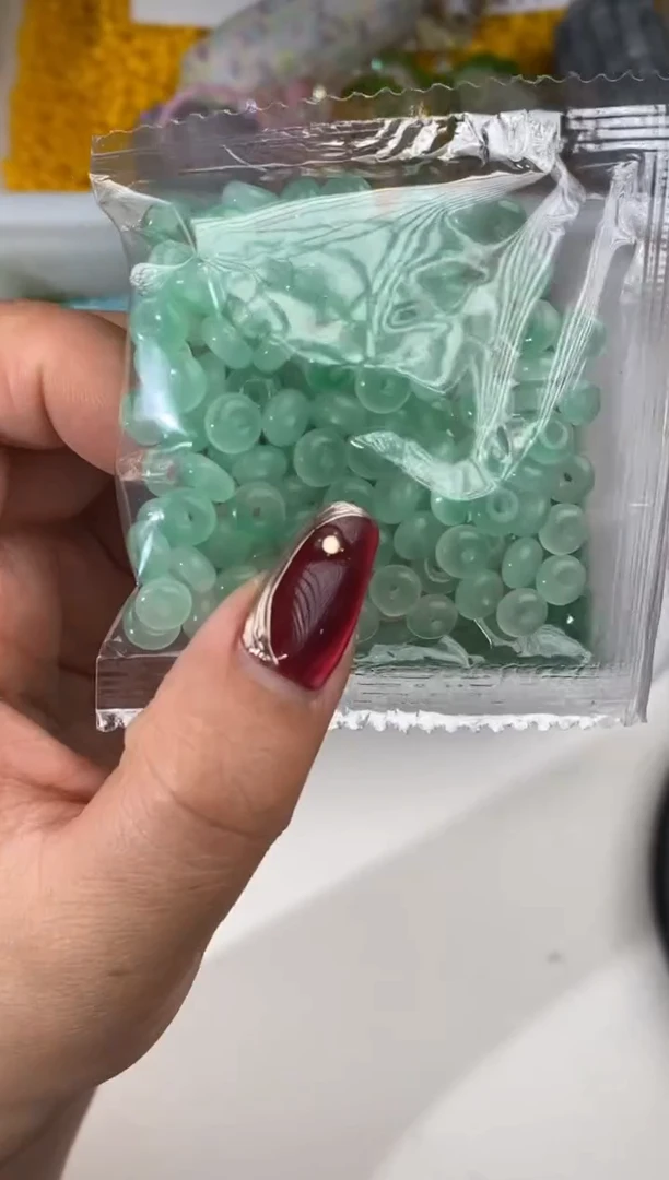 玻璃2137卡6算盘珠300颗绿色