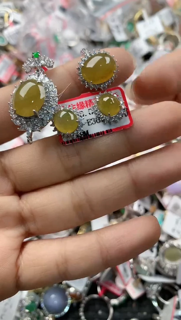 银S925镶嵌戒指翡翠666                  6