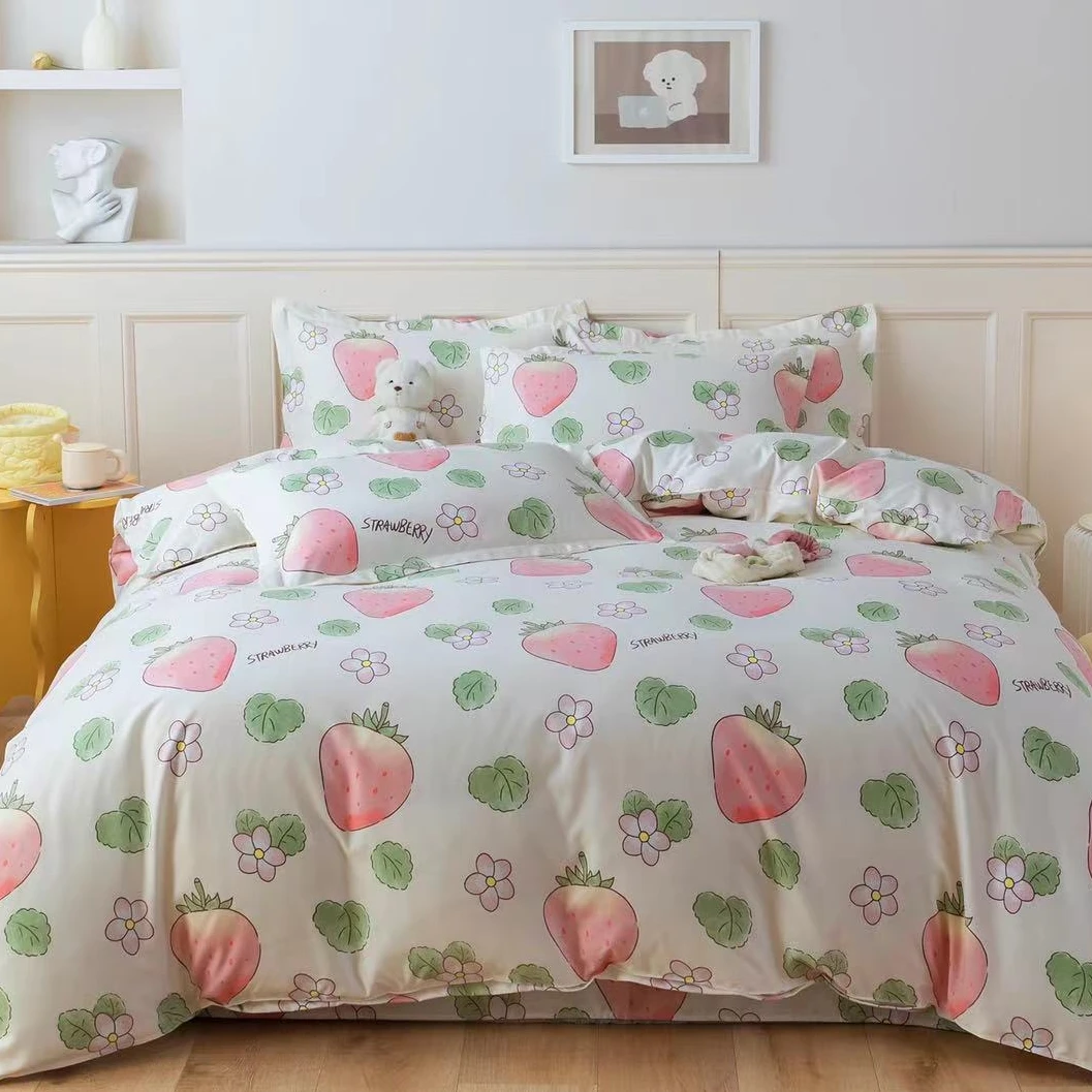 【1.8被套】加密斜纹面料仙仙草莓180×220柔软亲肤四季通用