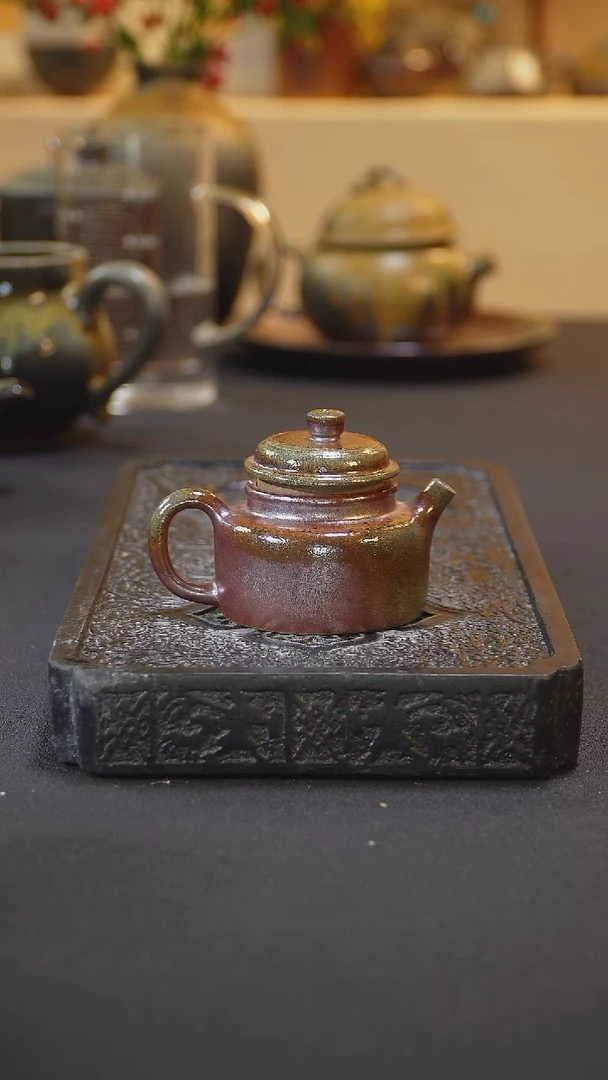 茶壶紫砂纯自然柴烧