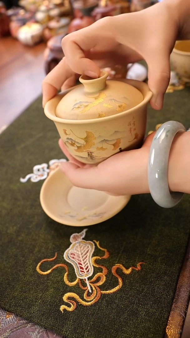 茶壶紫砂本绿三生有幸盖碗