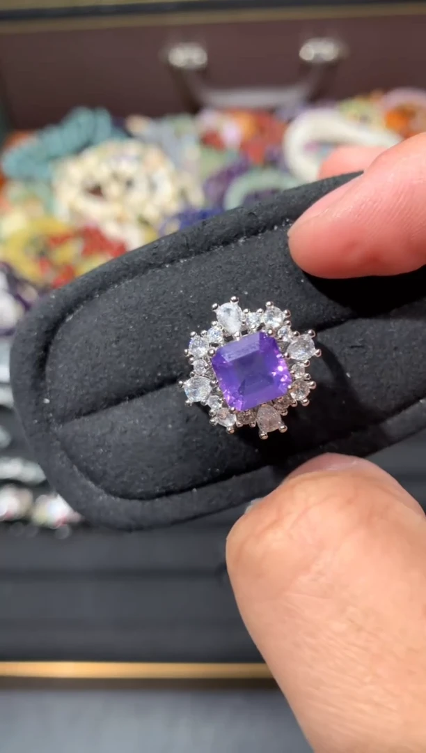 未镶嵌戒指水晶F100紫玉晶【多样性发其一】