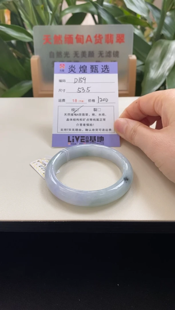 未镶嵌手镯翡翠圈口53.5编码d159