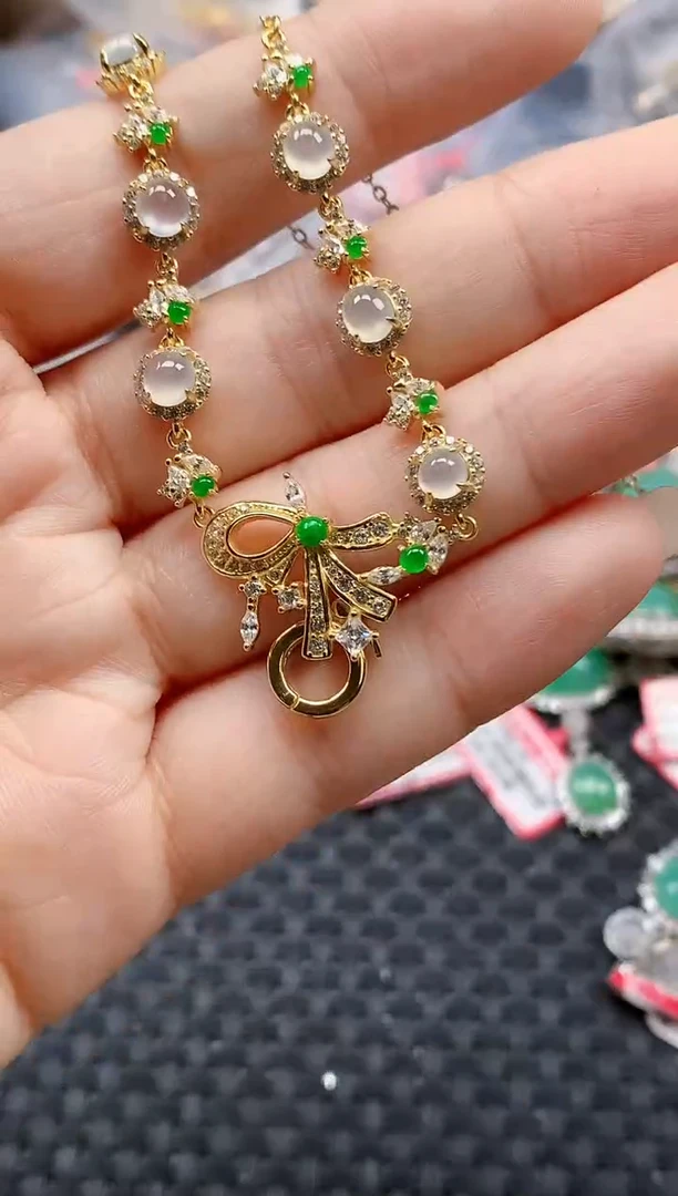 银S925镶嵌戒指翡翠天然A货缅甸翡翠