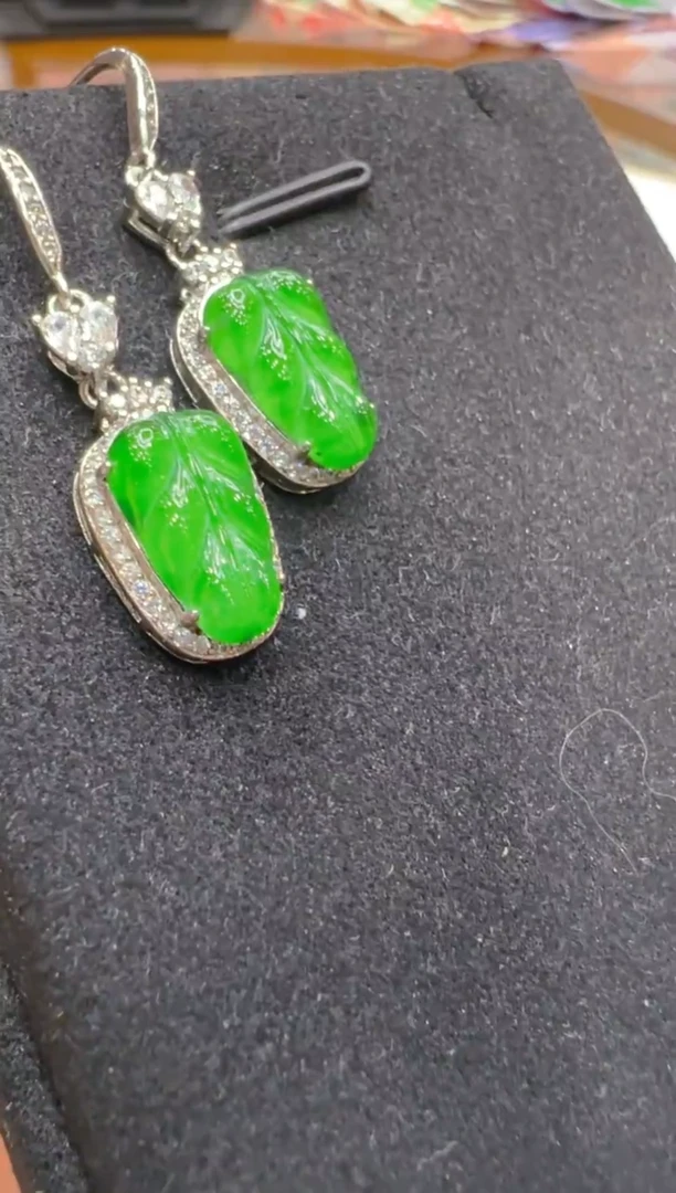 银S925镶嵌翡翠耳饰多样性团购发一件