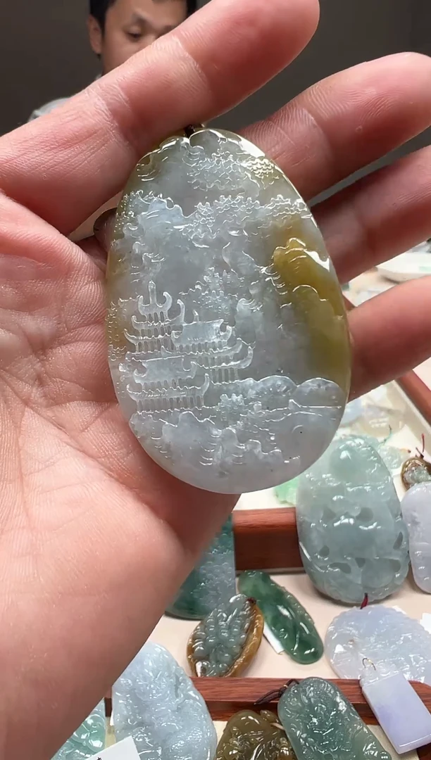 吊坠(不含链)未镶嵌翡翠山水
