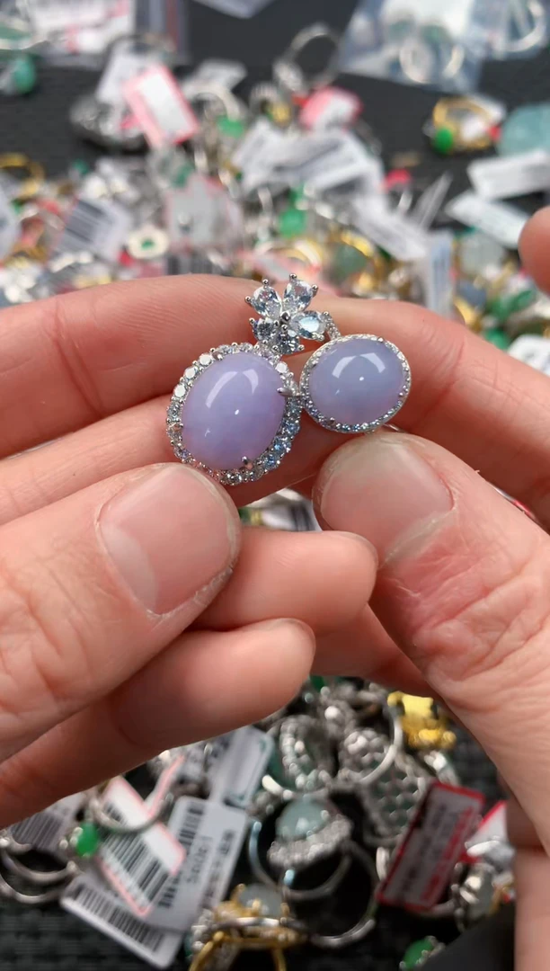 银S925镶嵌戒指翡翠5          2