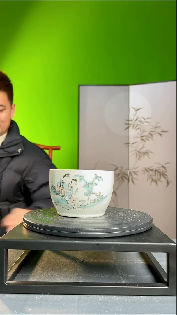 茶器黄**夫粉彩人物故事缸