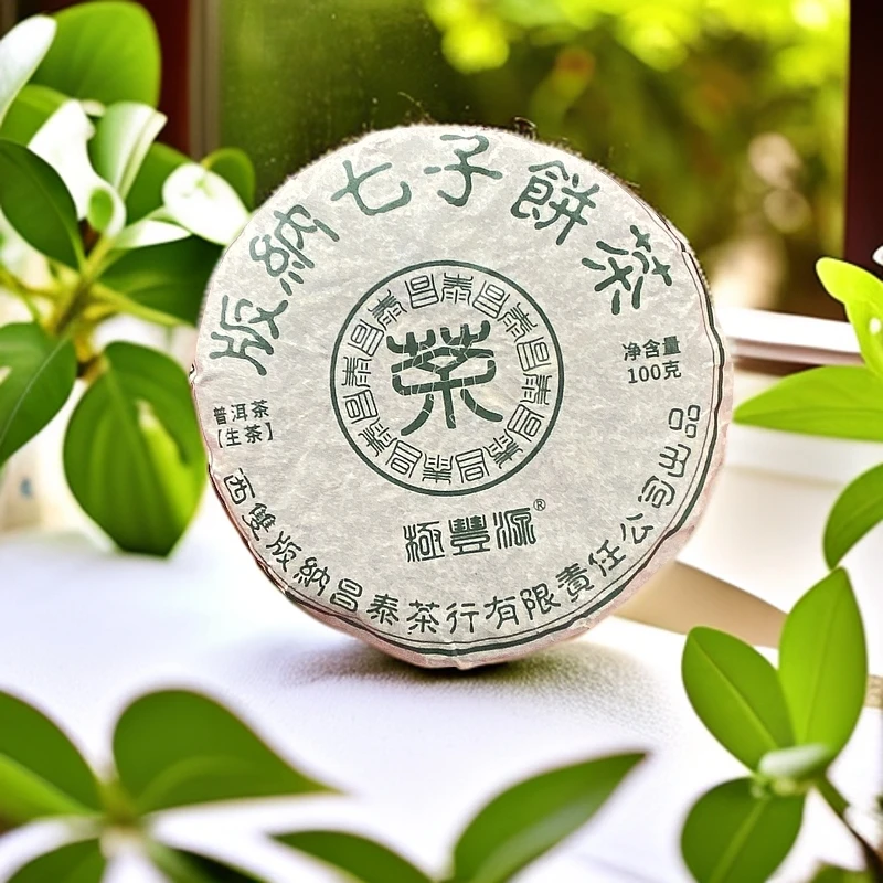 七年陈茶2018年极丰源绿色精品小饼 普洱生茶 100g
