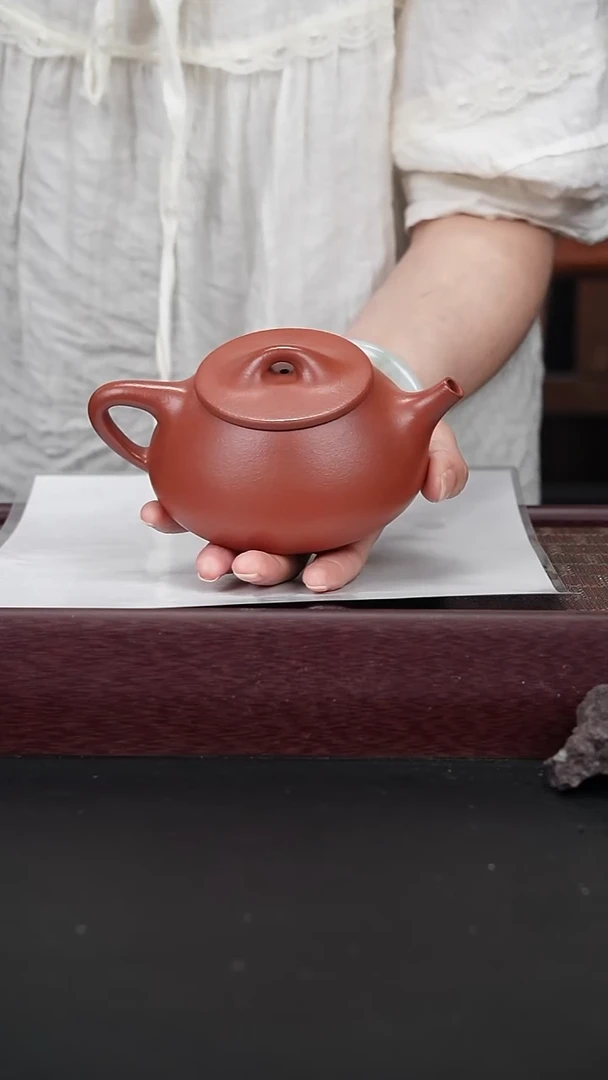 茶壶紫砂全手朱泥景舟满瓢240CC