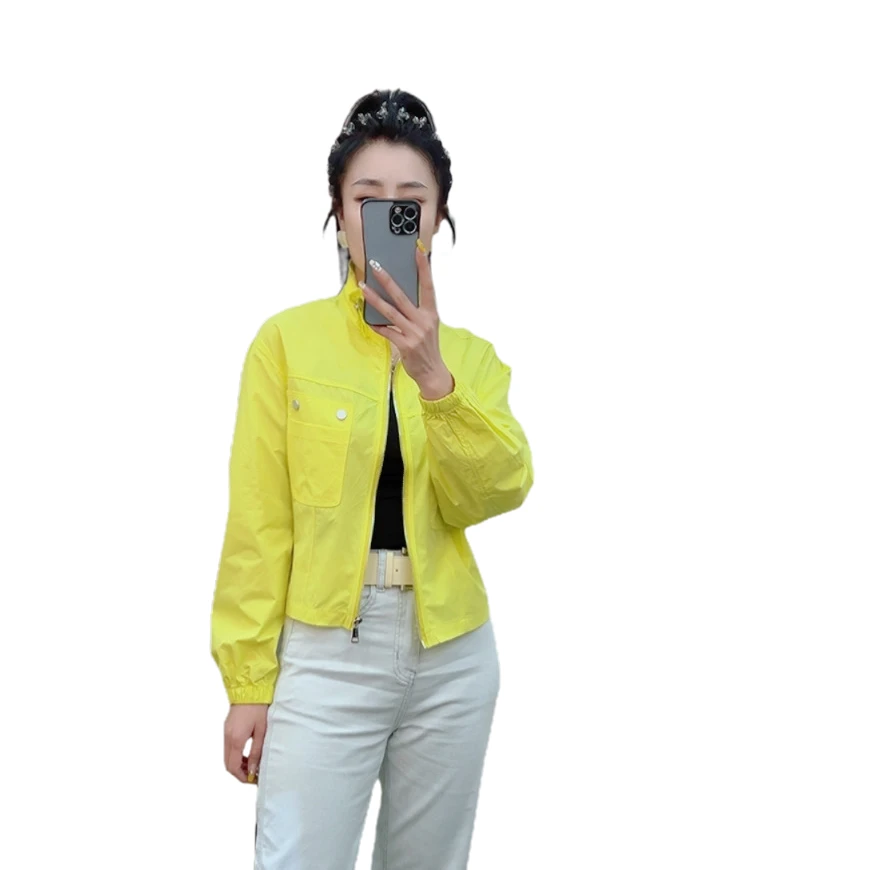 莉丽佳6139款女装夏季长袖立领收口袖短外套时尚洋气休闲百搭网红