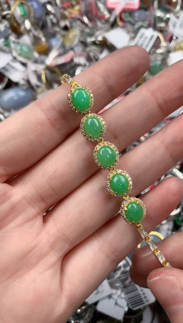 银S925镶嵌戒指翡翠777     3