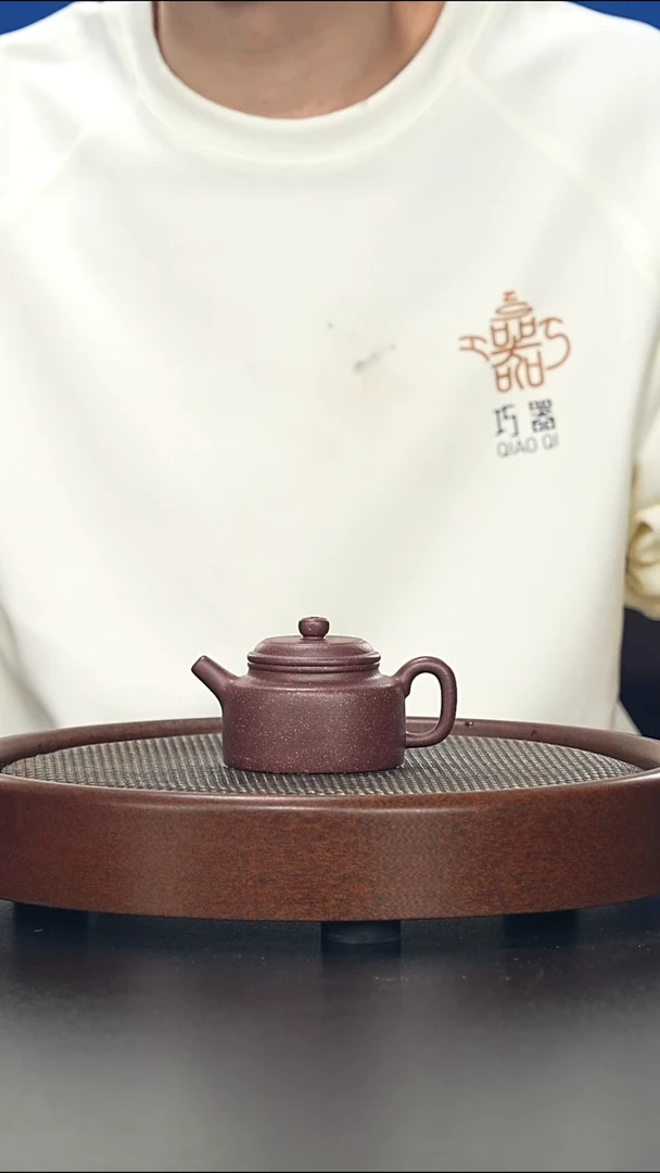 茶壶紫砂小德中-紫玉金砂-全手工无添加-110cc（完美品）