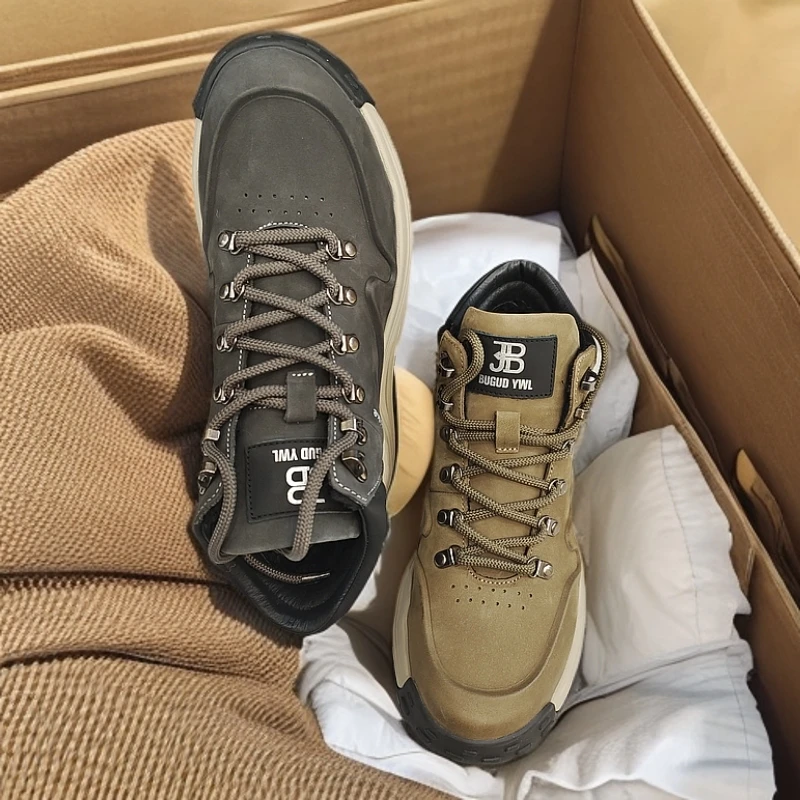 198-2男士牛皮户外运动休闲鞋徒步轻盈舒适