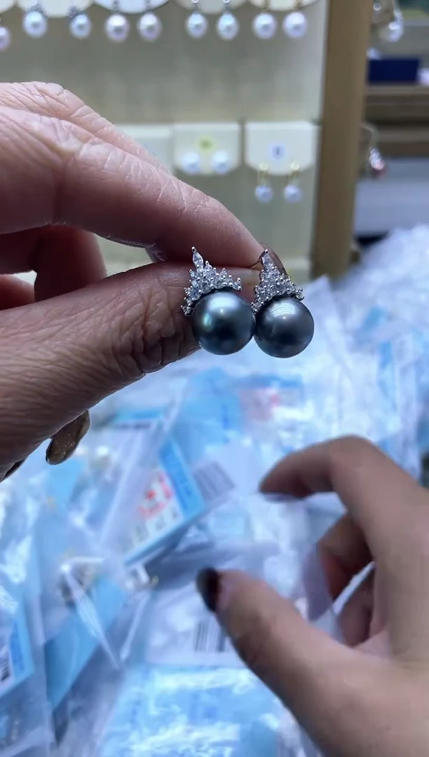 【闪购商品】海水珍珠耳饰银S925镶嵌2