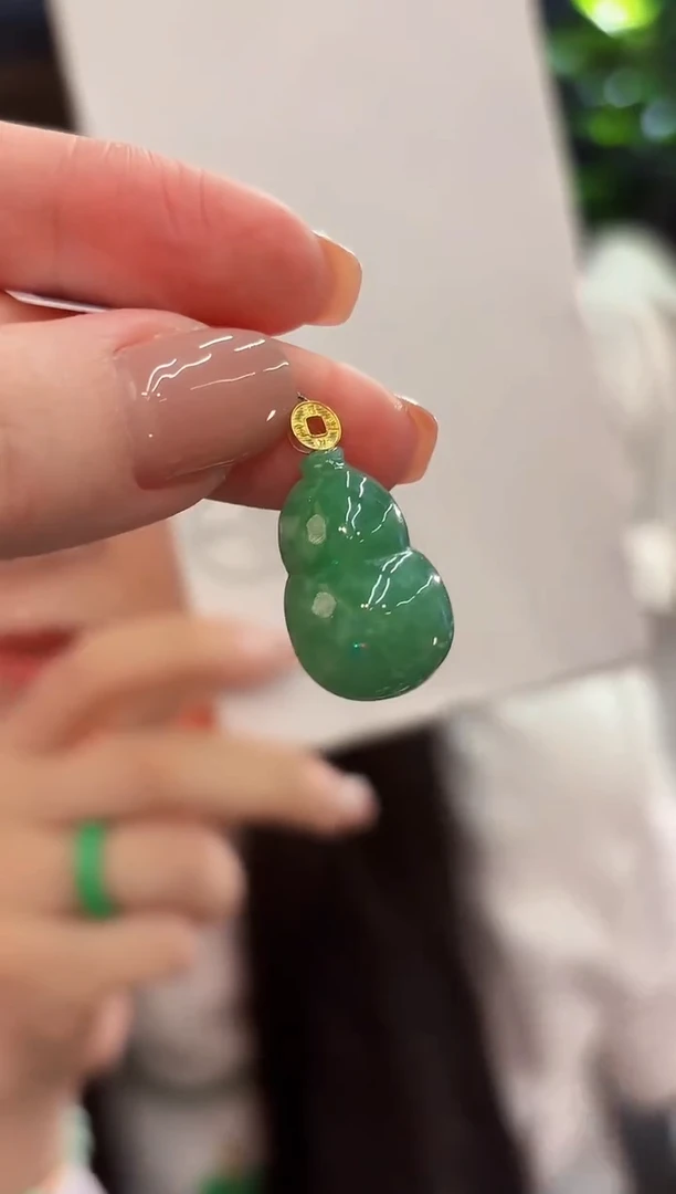 吊坠(不含链)18K金镶嵌翡翠 缅甸A货/支持复检/一件