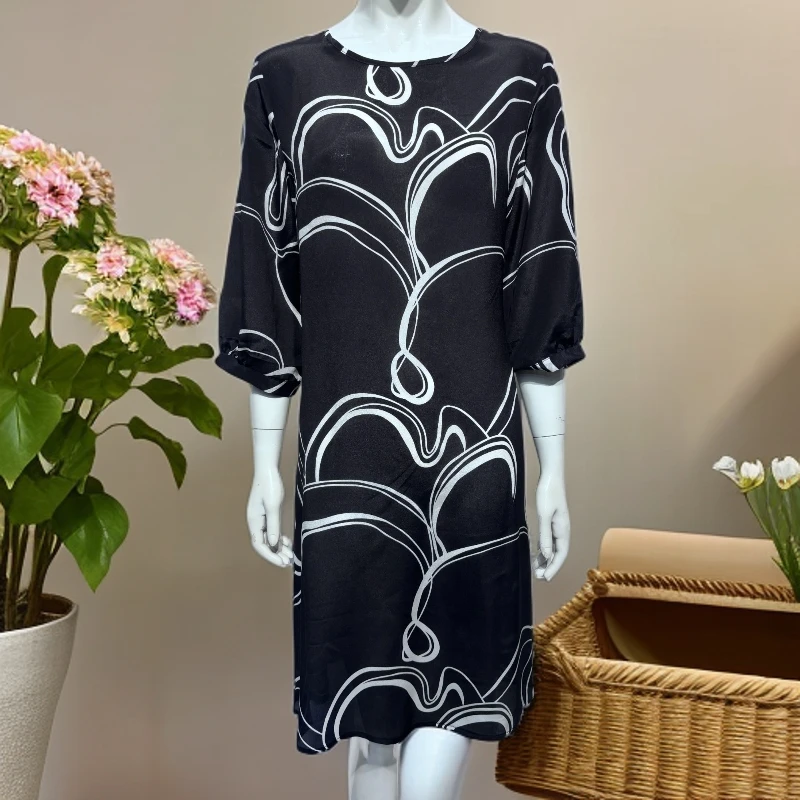 100%桑蚕丝连衣裙 碎花气质显瘦百搭时尚 女士长款印花优雅连衣裙