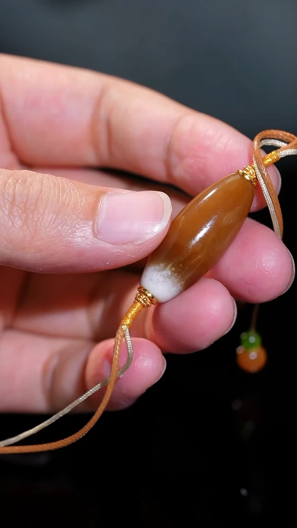 吊坠(不含链)银S925镀金镶嵌和田玉7多样性发一