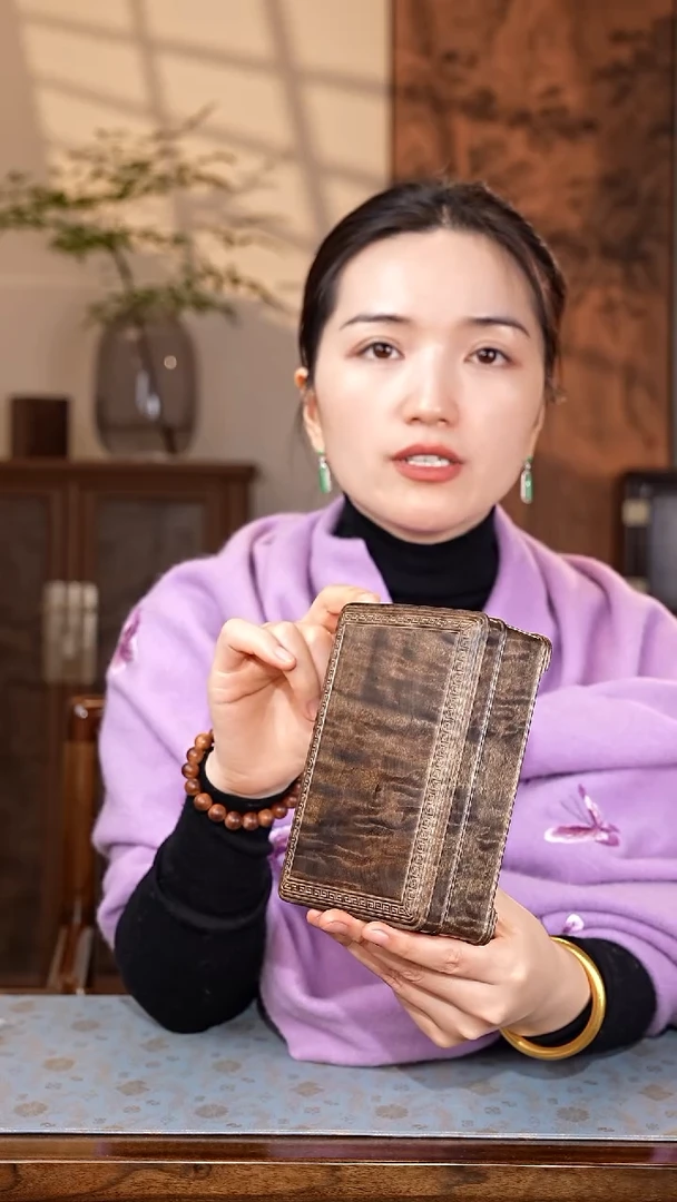 乌木类家具金丝楠阴沉木一木一器  六面满纹精工手捧盒