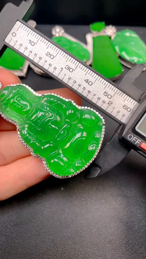 吊坠(不含链)银S925镶嵌翡翠吊坠·