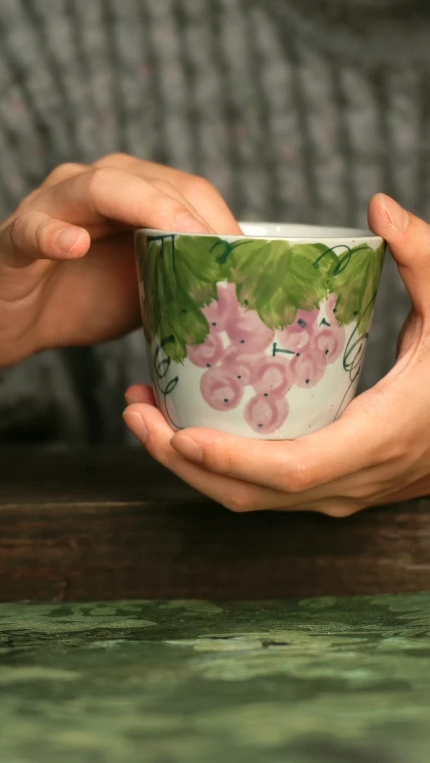 陶瓷青诗集手工手绘瓷器