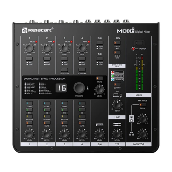 Relacart MIXX8.6数字调音台 外置声卡专业话筒调音 网红录音神器