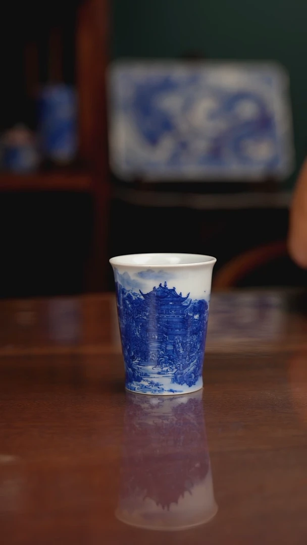 自成堂柴窑青花楼阁